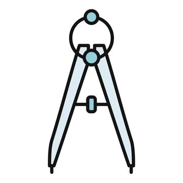 Drawing compass icon for geometry and engineering design Stock Illustration