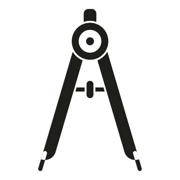 Drawing compass icon illustrating geometry and design tools Stock Illustration