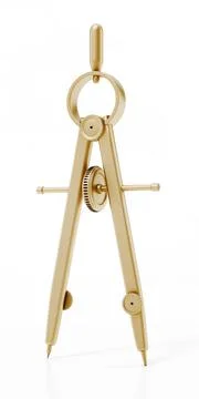 Drawing compass isolated on white background. 3D illustration Stock Illustration