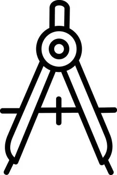 Drawing compass line icon for geometry tool Stock Illustration