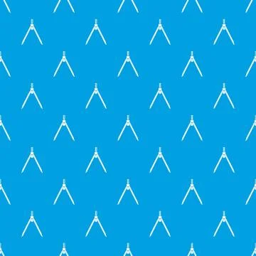 Drawing compass pattern seamless blue Illustrazione stock