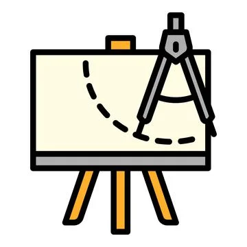 Drawing compass plan icon, outline style Ilustración de archivo