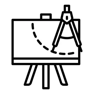 Drawing compass plan icon, outline style Ilustración de archivo