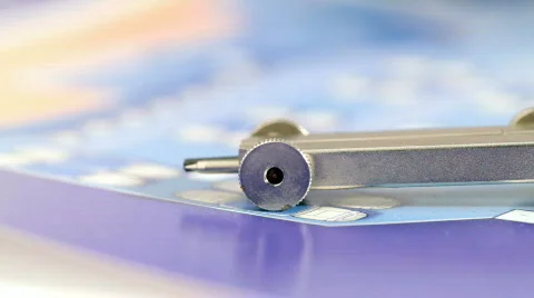 Drawing compass &amp; plan interior Stock Footage 622477