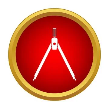 Drawing compass tool for geometry and drafting icon Stock Illustration