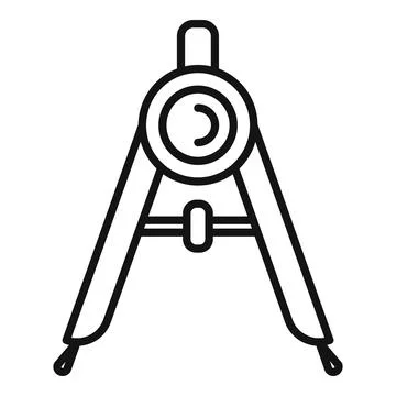 Drawing compass tool icon representing geometry and drafting Illustrazione stock