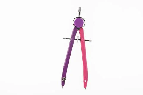 Drawing compass tool isolated on a white background for school concept Stock Photos