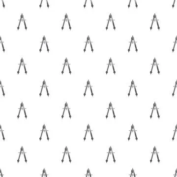 Drawing compass tool repeating pattern for geometry background Stock Illustration