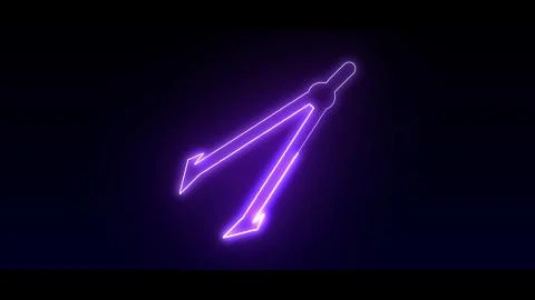 Drawing compasses in highlight and glow effect mp4 video Stock Illustration