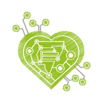 Drawing computer circuit heart electronic component Stock-Illustration