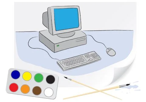 Drawing computer Stock Illustration