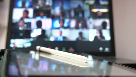 Drawing on Computer iPad Tablet With Stylus Pen Video stock 167012974