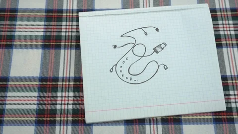 Drawing connect and usb Stock Footage 105524037