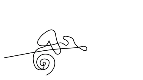 Drawing a continuous line. Chameleon on white isolated background Stock Footage 143461812