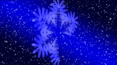 Drawing contour of snowflake against snowfall in night light. Video stock 35274921