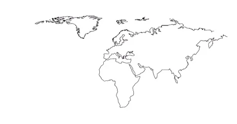 Drawing contours, borders of continents and islands, map planet earth Stock Footage 173519772