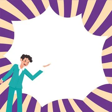 Drawing With Conversation Bubble Showing New Announcement. Speech Balloon Illustrazione stock
