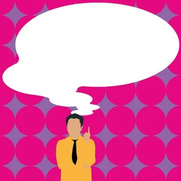 Drawing With Conversation Bubble Showing New Announcement. Speech Balloon Stock Illustration