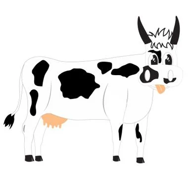 Drawing of the cow on white background Stock Illustration