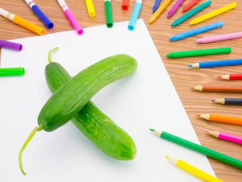 Drawing Cucumber Stock Photos