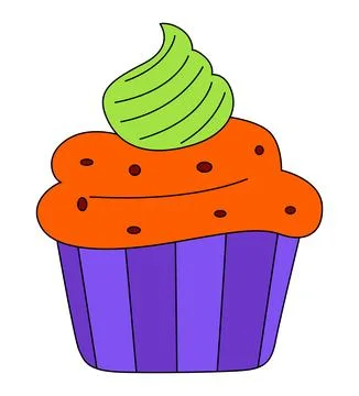 A drawing of a cupcake vector illustration Stock Illustration