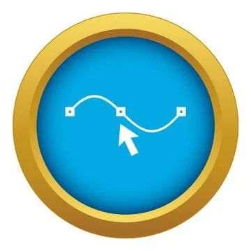 Drawing the curve icon blue vector isolated Illustrazione stock