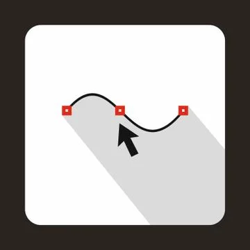 Drawing the curve icon, flat style イラスト素材