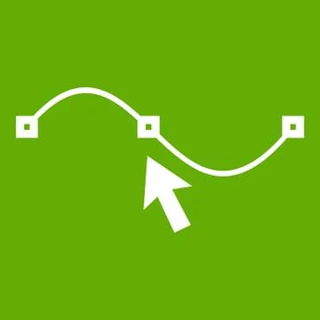 Drawing the curve icon green Illustrazione stock