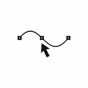 Drawing the curve icon, simple style Stock Illustration