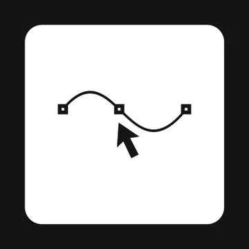 Drawing the curve icon, simple style Illustrazione stock