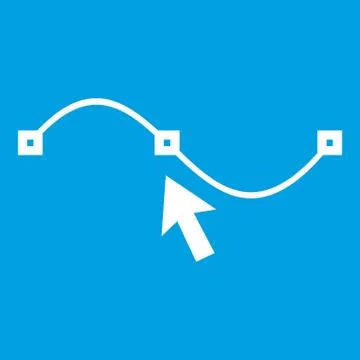 Drawing the curve icon white Illustrazione stock