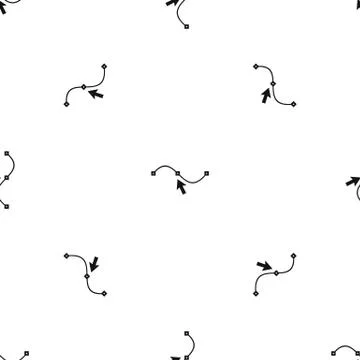 Drawing the curve pattern seamless black Stock Illustration