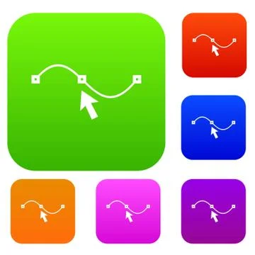 Drawing the curve set collection Illustrazione stock