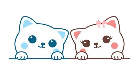 Drawing of Cute cat cartoon design icon. Cute cat cartoon face vector Stock Illustration
