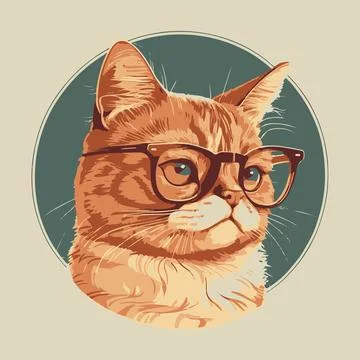 Drawing of a cute fluffy tabby cat Stock Illustration