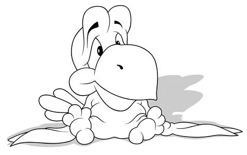 Drawing of a Cute Sitting Parrot Stock Illustration