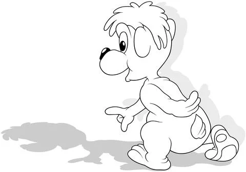 Drawing of a Cute Teddy Bear Leaving Stock Illustration