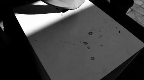 Drawing dark on the table Stock Footage 34512134
