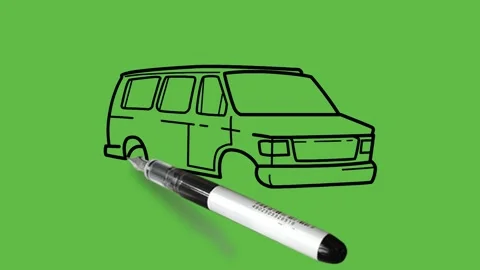 Drawing a decent star car with black and blue colour combination on abstract Vidéo 151369745
