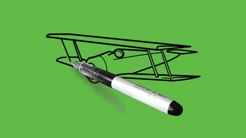 Drawing a decent tiny helicopter with colour combination on abstract green back 動画素材 151369680