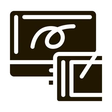 Drawing design tablet and computer screen icon Vector Glyph Illustration Stock Illustration