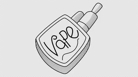 Drawing a device for smoking vapors Stock Footage 148169836