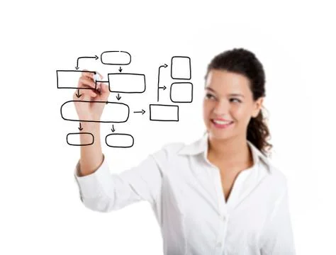 Drawing a diagram Illustrazione stock