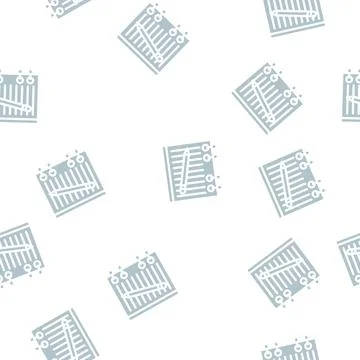 Drawing diary glyph vector seamless pattern Stock Illustration
