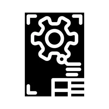 Drawing digital document glyph icon vector illustration 스톡 일러스트