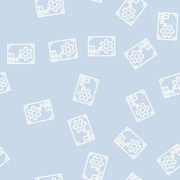 Drawing digital document line vector seamless pattern Stock Illustration