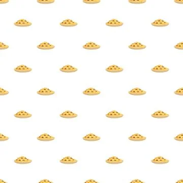 Drawing displaying a repeating pattern of chocolate chip cookies Stockillustratie
