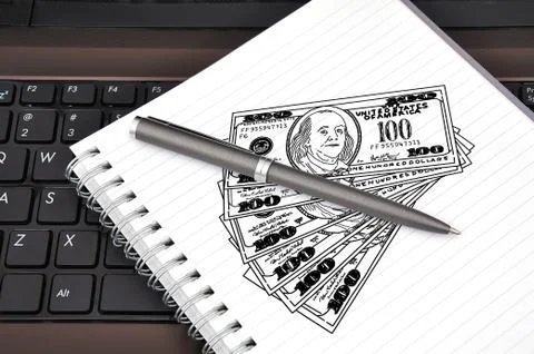 Drawing dollars Stock Photos