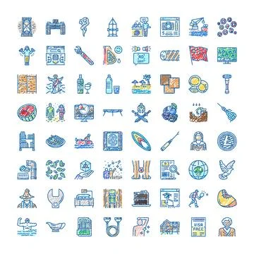 Drawing doodle icons set on white background Stock Illustration