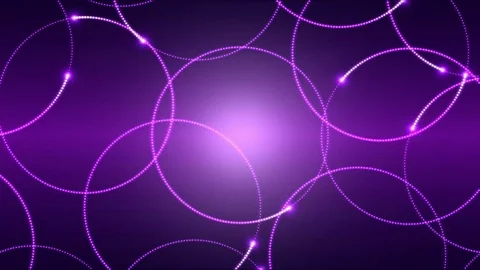 Drawing Dots in Circle Shapes Animation - Loop Purple Video stock 79559045